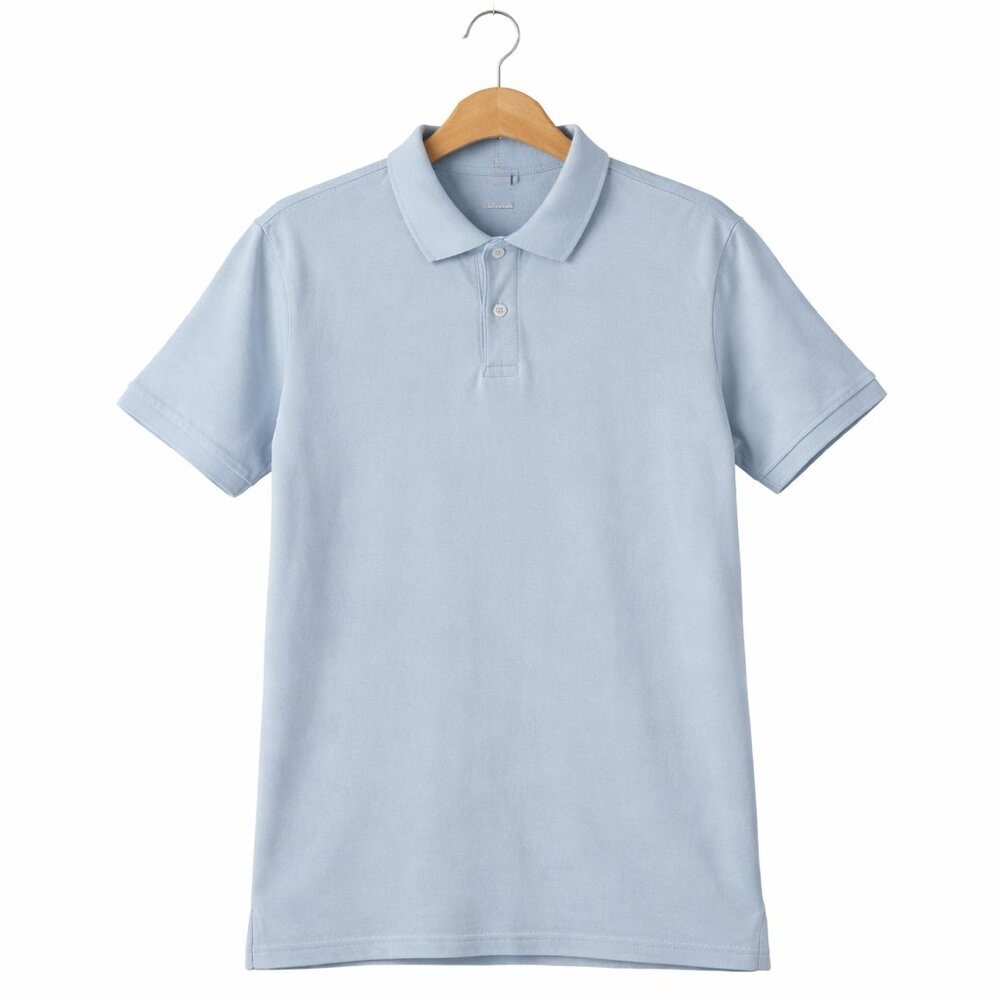 Goodfellow Every Wear Polo Shirt Men M Soft Blue Stretch Cotton Short Sleeve
